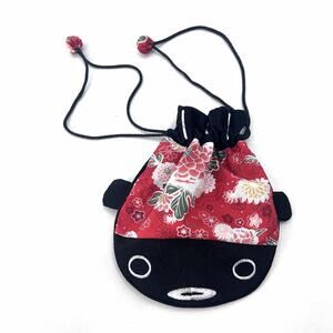 Asian Style Koi Fish Small Drawstring Cinch Pouch Travel Bag Jewelry Holder